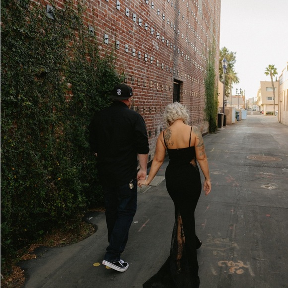 Dress with Train and lace cut outs - Picture 7 of 7